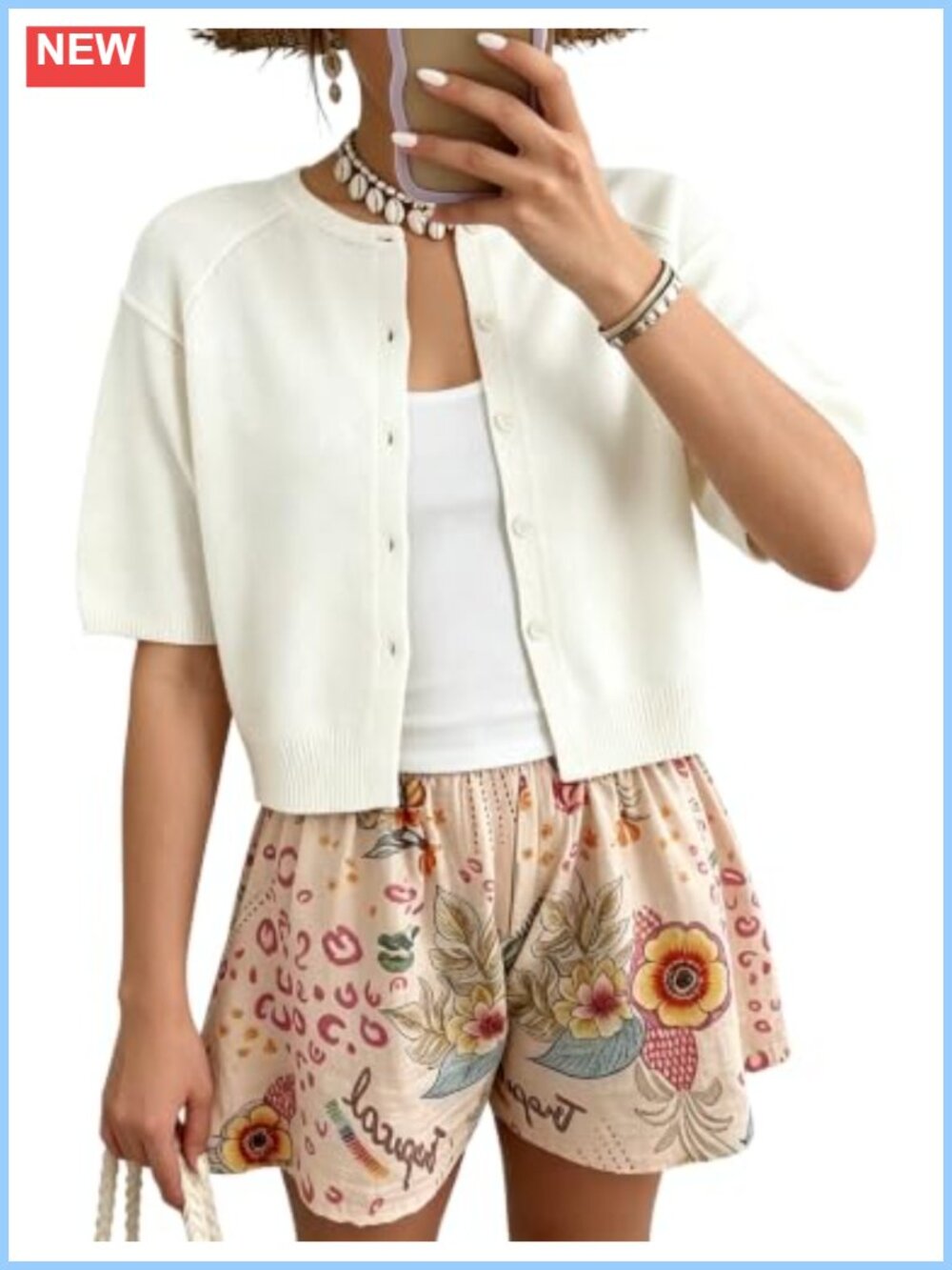 Ribbed Knit Button Up Short Sleeve Cardigan Lightweight Women's